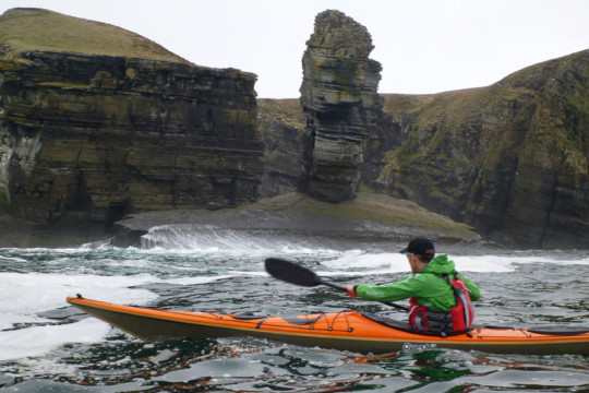 Precarious sea stack, Sandside Head Sea Kayak Sandside Head Stack