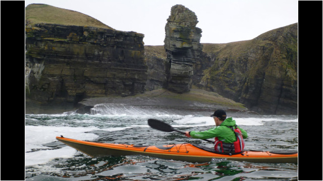Precarious sea stack, Sandside Head Sea Kayak Sandside Head Stack
