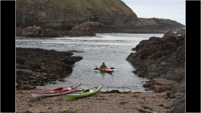 Launching at Portskerra harbour Sea Kayak Sandside Head Portskerra