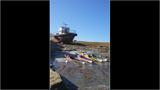 Landing at Nethertown Pier Sea Kayak Stroma Nethertown Pier