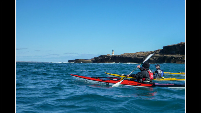 Approaching Swilkie Point Sea Kayak Stroma Lighthouse