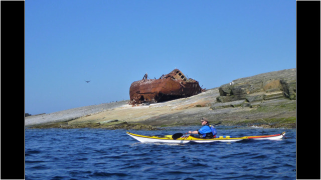 Ben Barvis Wreck, Little Skerry Sea Kayak Pentland Skerries Ben Barvis Wreck