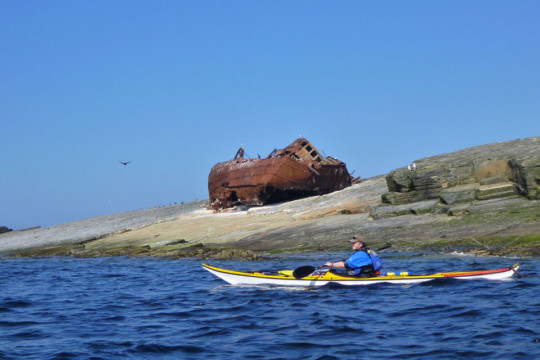 Ben Barvis Wreck, Little Skerry Sea Kayak Pentland Skerries Ben Barvis Wreck