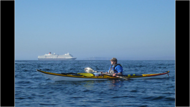 Cruise Ship in Pentland Firth Sea Kayak Pentland Skerries Cruise Ship