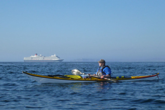 Cruise Ship in Pentland Firth Sea Kayak Pentland Skerries Cruise Ship