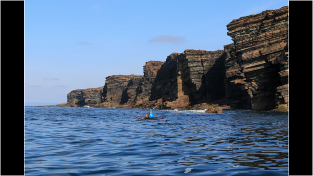 Cliffs heading towards Bor Wick Sea Kayak Orkney Mainland West Coast Yesnaby