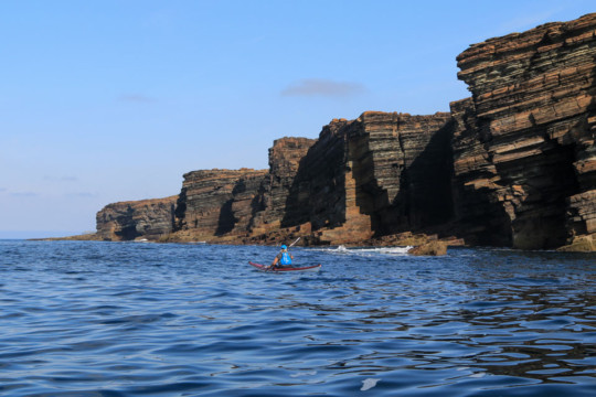Cliffs heading towards Bor Wick Sea Kayak Orkney Mainland West Coast Yesnaby
