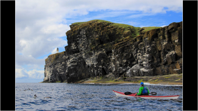 Copinsay's East coast Sea Kayak Orkney Copinsay Lighthouse
