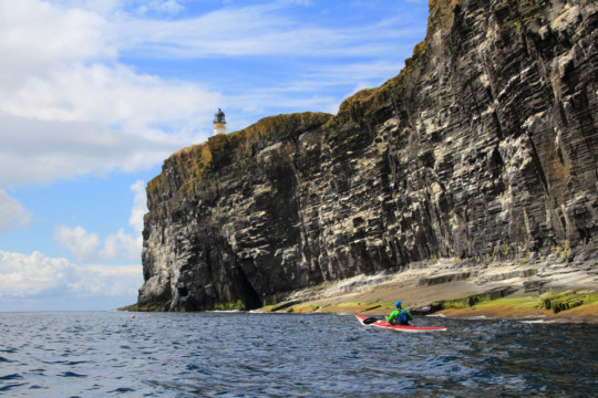 Copinsay's Lighthouse & cliffs Sea Kayak Orkney Copinsay Lighthouse