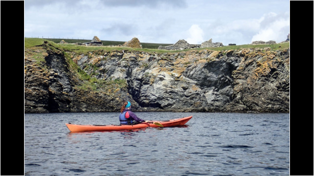 Abandoned crofts on Burra Sea Kayak Shetland Bridge End