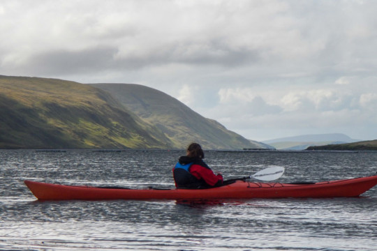Looking across to Mainland Shetland Sea Kayak Shetland Bridge End