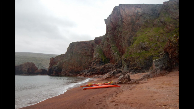 Landing on south coast of Ronas Voe Sea Kayak Shetland Ronas Voe