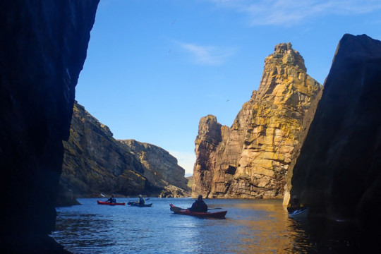 Isle of Noss coastline Sea Kayak Shetland Isle of Noss
