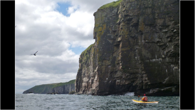 South of Dunbeath, An Dun visible Sea Kayak Helmsdale to Dunbeath