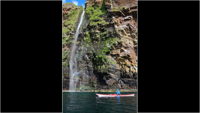Waterfall south of An Dun Sea Kayak Helmsdale to Dunbeath Waterfall