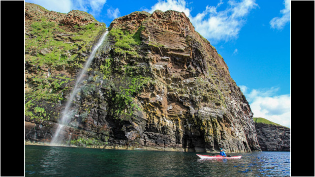 Waterfall south of An Dun Sea Kayak Helmsdale to Dunbeath Waterfall