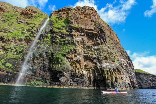Waterfall south of An Dun Sea Kayak Helmsdale to Dunbeath Waterfall