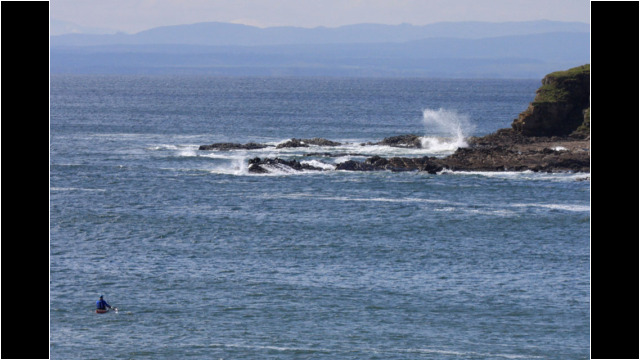 Leaving Tarbet Ness jetty Sea Kayak Tarbat Ness