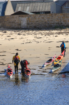 Landing at Hopeman Harbour Sea Kayak Burghead to Lossiemouth Hopeman