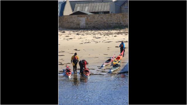 Landing at Hopeman Harbour Sea Kayak Burghead to Lossiemouth Hopeman