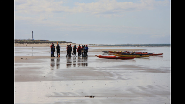 Lossiemouth beach & lighthouse Sea Kayak Burghead to Lossiemouth