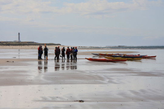 Lossiemouth beach & lighthouse Sea Kayak Burghead to Lossiemouth