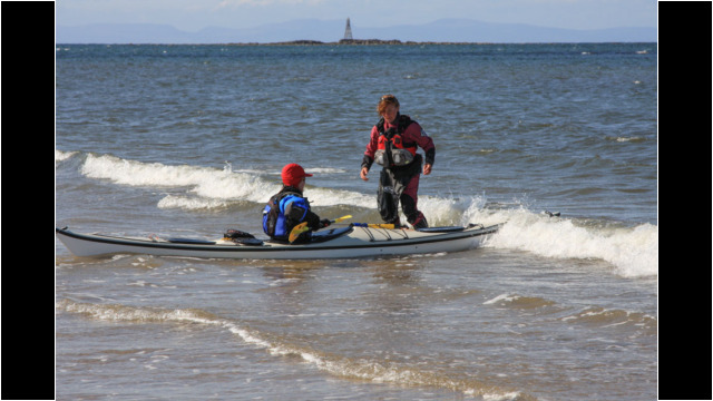 Launching at Lossiemouth Sea Kayak Burghead to Lossiemouth