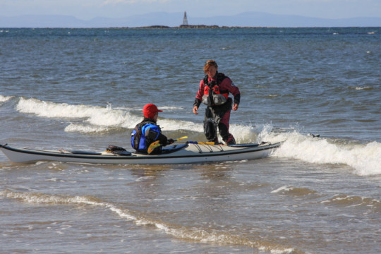Launching at Lossiemouth Sea Kayak Burghead to Lossiemouth